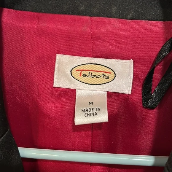 Talbots Black and Pink Trench Coat with Classic Design - Picture 4 of 4